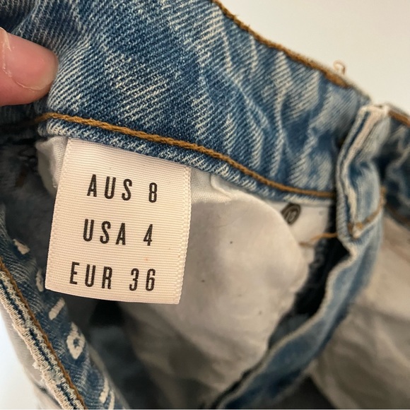 Cotton On The Flashback Highrise Denim Distressed Jean Shorts size 4 - Picture 3 of 4